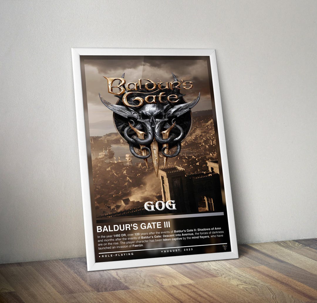 Baldur's Gate 3 Poster Print Baldur's Gate Cover Gaming Poster, 4 ...