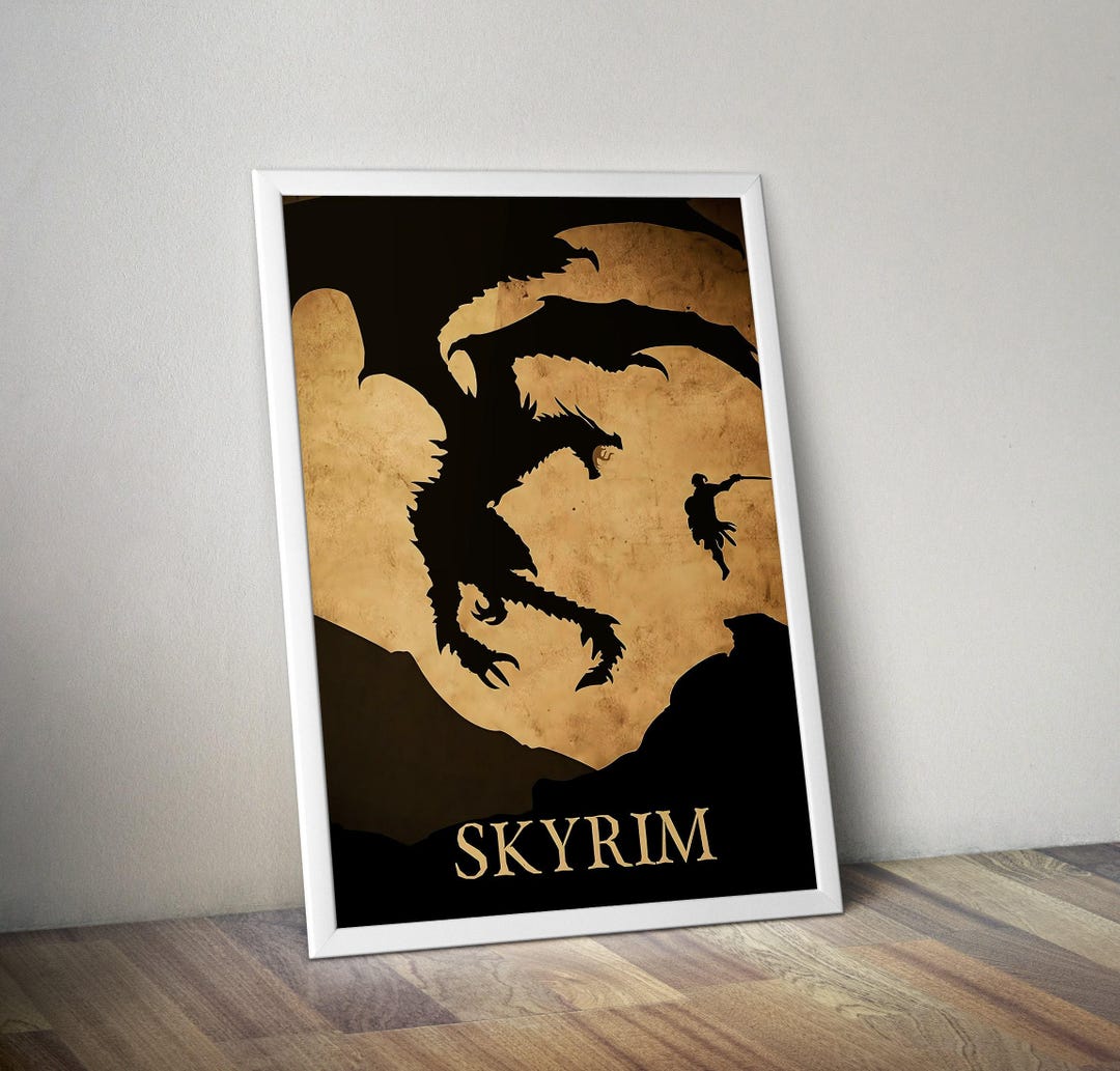 Skyrim Poster the Elder Scrolls V: Skyrim Poster Skyrim Print Dovahkiin ...