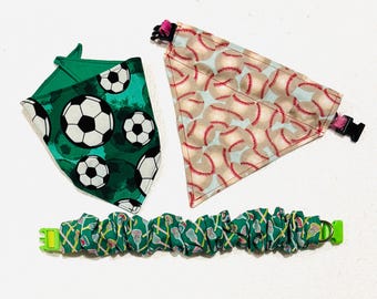 Sports Bandanas, Scarves & Scrunchies | Baseball Soccer Lacrosse Pet Neckwear |Team Spirit Pet Accessory
