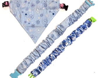 Winter Snowflake Pet Scarf and Collar Scrunchie | Dog or Cat Pet Neckwear Accessories