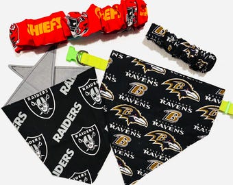 NFL Bandanas, Scarves & Collar Scrunchies | Football Pet Accessories | Game Day Bandana | Sports Team Neckwear