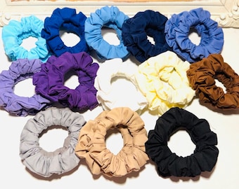 Solid Colored Scrunchies | Stretchy Fabric Hair Accessory | Handmade Hair Ties