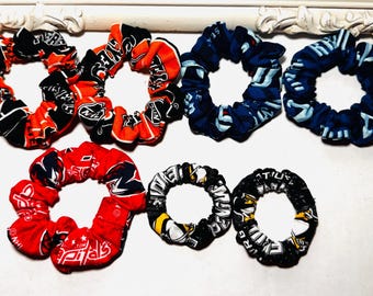 NHL Team Scrunchies | Handmade Cotton Hair Ties | Hockey Sports Fan Gift