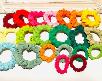 Solid Color Scrunchies | Handmade Fabric Hair Ties | Hair Accessory