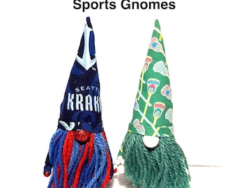 Sports Team Spirit Gnome, Fabric 7 Inch Decor, MLB NHL NFL Colors, Fan Gift