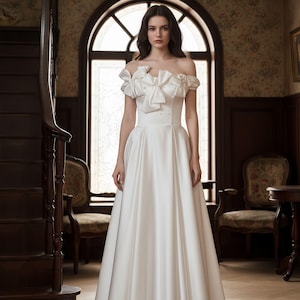 sachin and babi light blue dress A-Line High Collar Wedding Dress with Slit and Back Neck Bow – HAREM's  Brides main image 0