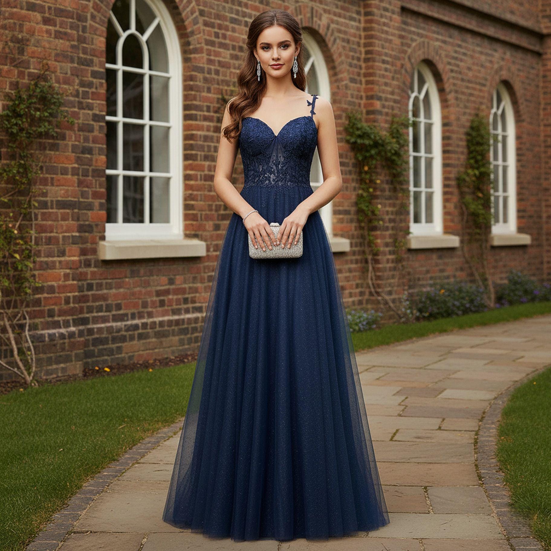 white christmas dresses Samper Strapless Maxi Dress Navy Lower Impact