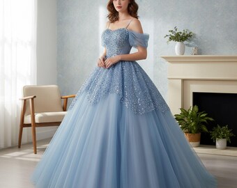 sachin and babi light blue dress Blue Butterfly Back Silver Embellished Prom Dress  Oh Hello Clothing