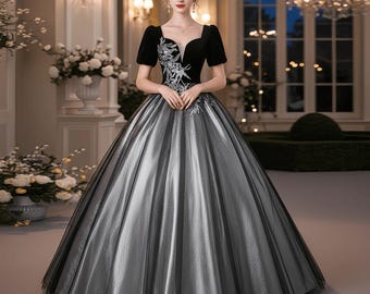 black and silver dress for women Primavera Couture 4301 Sequin High Slit Prom 2026 Dress Black SILVER / 6