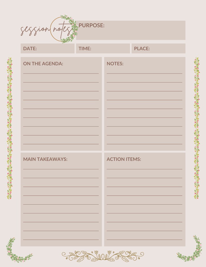 Therapy Session Notes Printable Bundle - Etsy