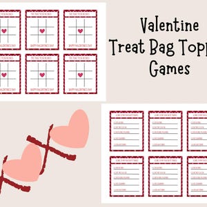 Dia dos Namorados Jogo da Velha XOXO e FavoriteThings Treat Cards Bag Toppers