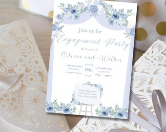 Engagement Party Invitation, RSVP Card Template, Elegant Engagement Invite, Invitation Template, Digital Invite, Editable Invitation
