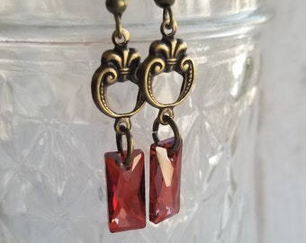Red Victorian Earrings