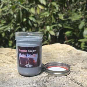 Russian Cream | Scented Soy Wax Candle | Sweet liqueur coffee scent | Luxurious Scents | Homemade | Masculine tobacco scent | Eco Friendly