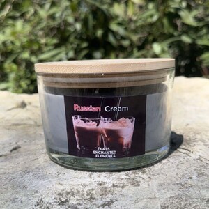 Russian Cream | Scented Soy Wax Candle | Sweet liqueur coffee scent | Luxurious Scents | Homemade | Masculine tobacco scent | Eco Friendly