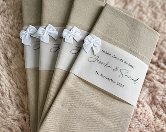 Personalized banderole with napkin | Wedding decoration | Table decoration | Registry office | Engagement | Wedding | Boho