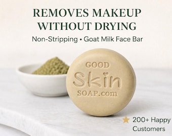 Goat Milk Face Soap for Sensitive Skin | Makeup Removing Cleansing Bar | Coconut Oil Free Facial Cleanser
