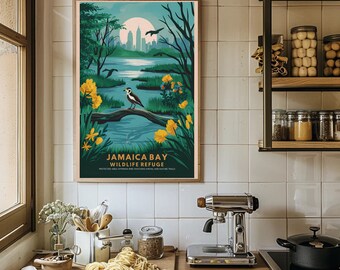 Serene Jamaica Bay Wildlife Refuge Aluminum Print – Nature's Sanctuary in NYC