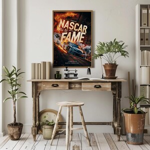 NASCAR Hall of Fame Aluminum Print - Charlotte, NC | Vibrant Travel Poster