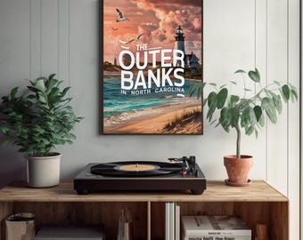 The Outer Banks Aluminum Travel Poster – Coastal Charm in Vivid Detail