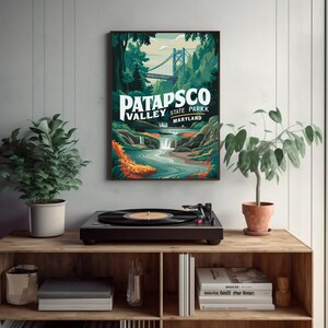 Póster del Parque Estatal del Valle de Patapsco / Impresión en papel mate premium para amantes de la naturaleza