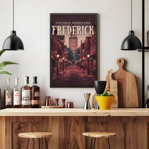 Stampa del centro storico di Frederick / Fascino senza tempo catturato su carta opaca di alta qualità