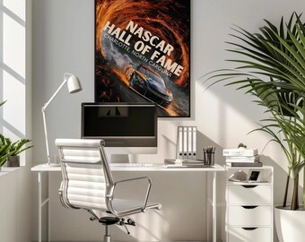 Hall of Fame Aluminum Print - Charlotte, NC | Racing-Themed Travel Poster
