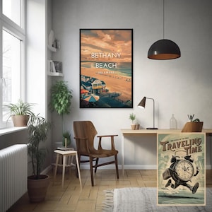 Póster de Bethany Beach, Delaware / Impresión de viaje en papel mate premium / Decoración de paseo marítimo / Regalo de viaje único