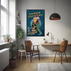 Zombie Cocktail Aluminum Print – Hollywood’s Iconic Tiki Drink in Bold Metallic Brilliance