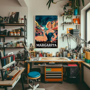 Póster de cóctel Margarita de Tijuana: impresión en papel mate de primera calidad