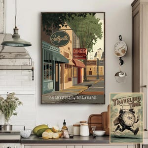 Poster di Selbyville, Delaware / Stampa di viaggio su carta opaca di alta qualità / Arte murale vintage di una piccola città / Decorazione per la casa ispirata ai viaggi / Regalo unico