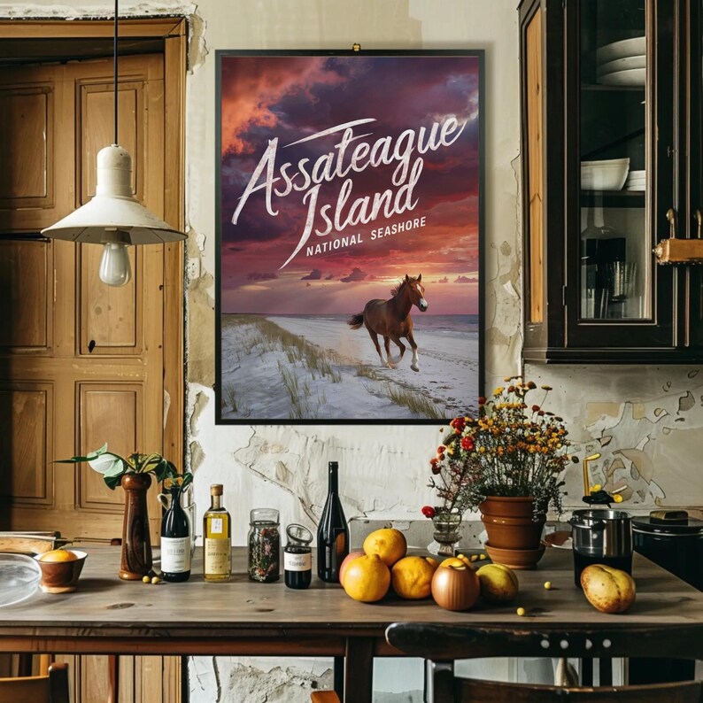 Assateague Island Wild Horse at Sunset Stunning Aluminum Print Etsy