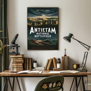 Stampa su carta opaca di alta qualità del campo di battaglia nazionale di Antietam / Tributo alla guerra civile