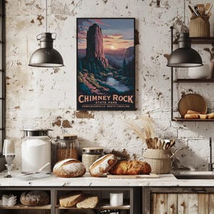 Chimney Rock State Park Matte Poster – Captivating Travel Art for Nature Enthusiasts