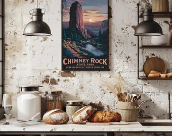Chimney Rock State Park Matte Poster – Captivating Travel Art for Nature Enthusiasts