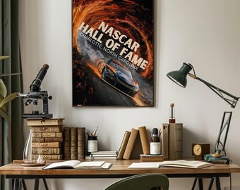 NASCAR Hall of Fame Matte Paper Print - Charlotte, NC | Thrilling Travel Poster