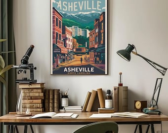 Asheville, North Carolina Matte Paper Poster – Explore the Great Outdoors Artwork