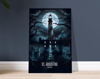 St. Augustine Lighthouse Aluminum Print | Haunted Florida Ghost Poster