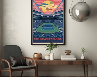 Arthur Ashe Stadium Aluminum Print – Celebrate the Iconic Home of the U.S. Open