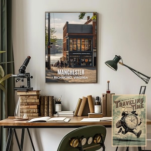 Manchester Richmond Virginia Riverfront Poster | RVA Historic District Wall Art | Aluminum Print | James River Travel Poster | Virginia Gift