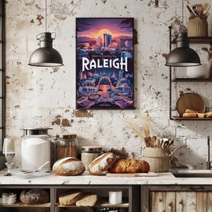 Raleigh, North Carolina Matte Paper Travel Poster