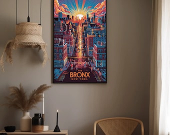Vibrant Bronx Sunrise: Captivating Aluminum Print – Illuminate Your Space with NYC's Energy