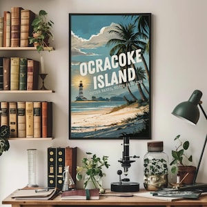 Póster de papel mate de la isla Ocracoke: Serenidad en los Outer Banks