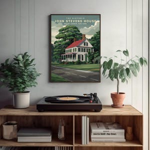 Póster en papel mate de la histórica casa de John Stevens en Mount Vernon, Nueva York