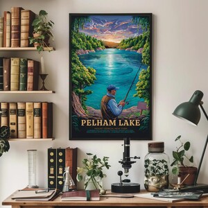 Entkomme in die Gelassenheit von Pelham Lake, Mount Vernon, New York Premium Matte Papier Reiseposter