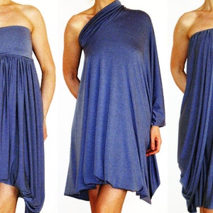 Convertible Wrap Infinity Multi-way Dress or Tunic in Bluish-grey ...