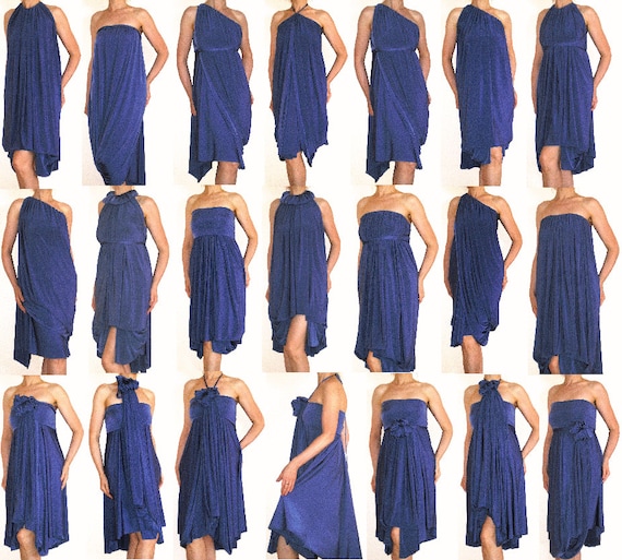 Bluish Blue Bridesmaids Dress Convertible Wrap Infinity | Etsy