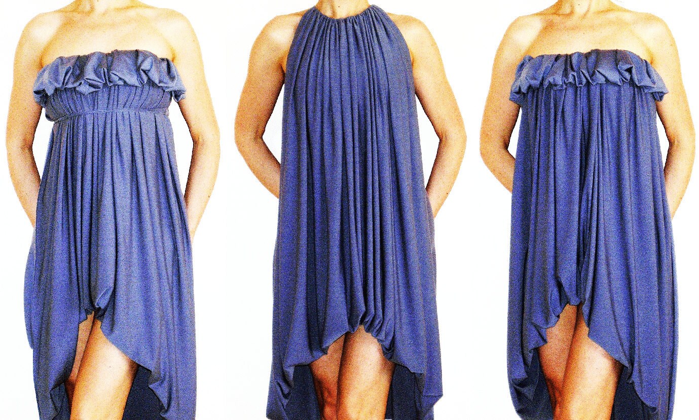Convertible Wrap Infinity Multi Way Dress or Tunic in Bluish-grey ...