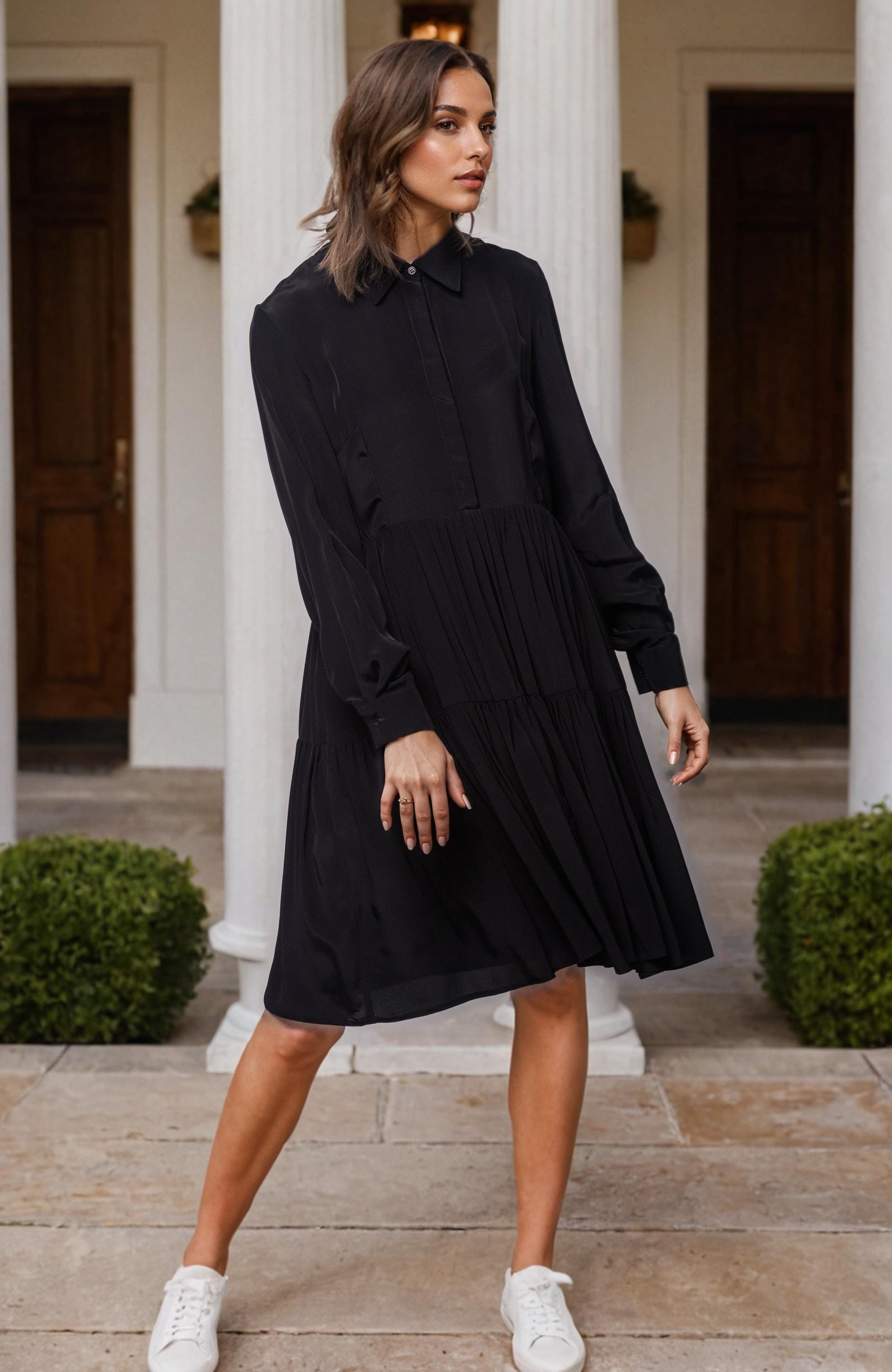 Big collar A-line dress オケージョン　et.UNIVER Big collar A-line dress オケージョン et.UNIVER Big collar A-line