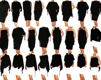 Multi-Way Black Convertible Dress in Jersey - More than 12 Ways to Wear, No.2